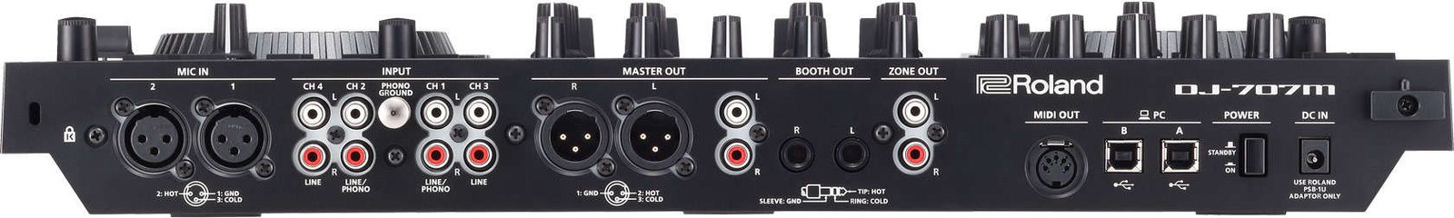 Roland DJ 707M DJ Controller inputs