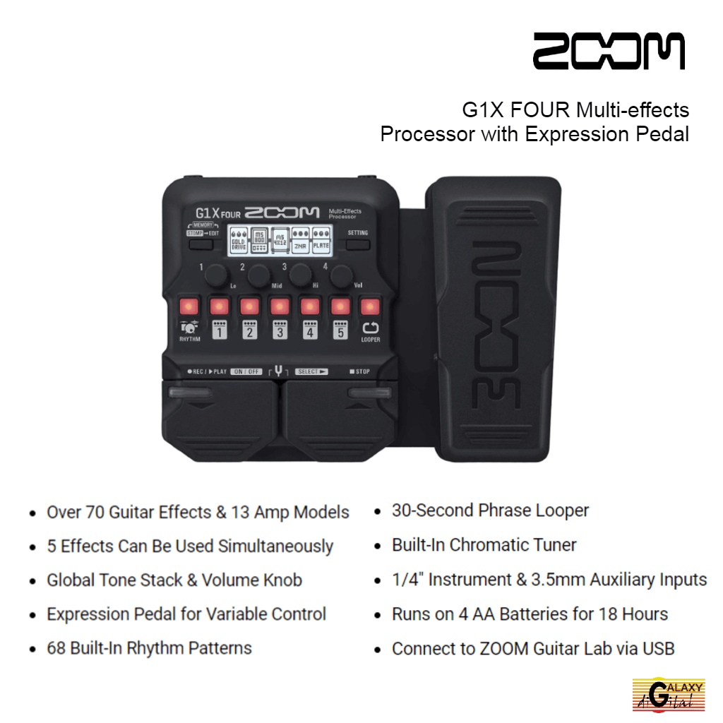 Zoom G1X FOUR Multi effects Processor with Expression Pedal 3